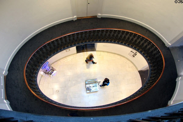 Looking down on oval entrance hall of Gallery of Modern Art. Glasgow, Scotland.