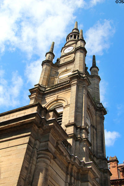 Baroque steeple of St George's Tron Parish Church (1807) on Buchanan St. Mall. Glasgow, Scotland. Architect: William Stark.