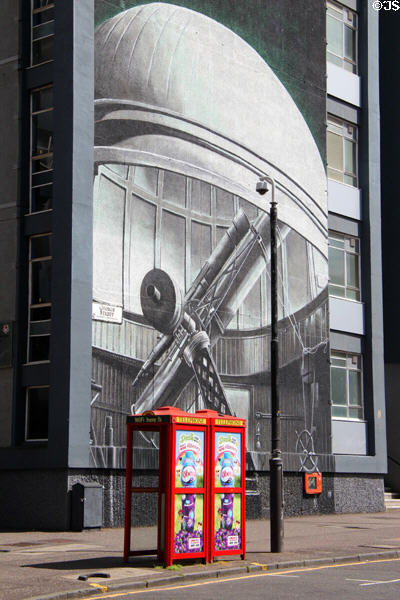 Astronomy mural on University of Strathclyde building on George Street. Glasgow, Scotland.
