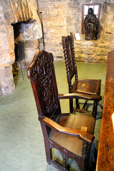 Collection of Scottish oak chairs (17thC) at Provand's Lordship. Glasgow, Scotland.