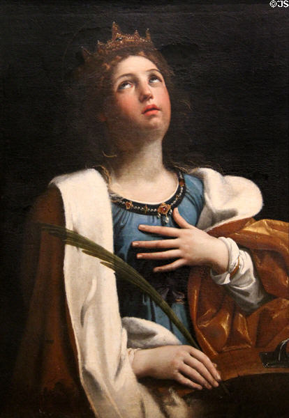 Saint Catherine painting (c1606-7) by Guido Reni at Hunterian Art Gallery. Glasgow, Scotland.