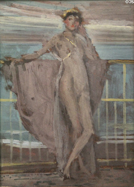 Sketch for Annabel Lee poem painting (1869-70) by James McNeill Whistler at Hunterian Art Gallery. Glasgow, Scotland.