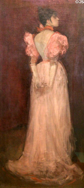Rose et Or: La Tulipe painting (c1892-6) by James McNeill Whistler at Hunterian Art Gallery. Glasgow, Scotland.