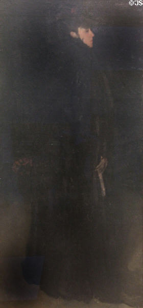 Harmony in Black: Portrait of Miss Ethel Philip painting (c1894-6) by James McNeill Whistler at Hunterian Art Gallery. Glasgow, Scotland.