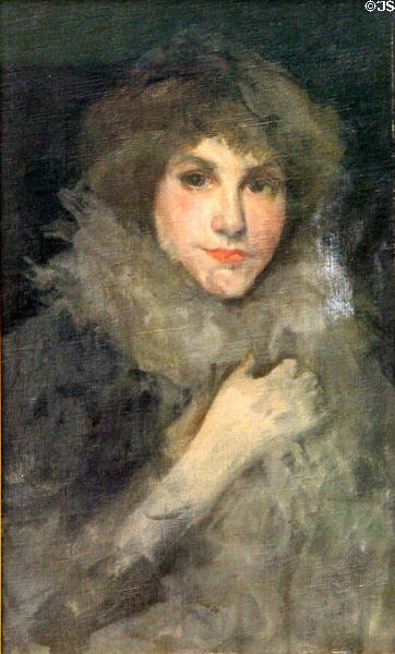 Grey & Silver: La Petite Souris painting (c1897-8) by James McNeill Whistler at Hunterian Art Gallery. Glasgow, Scotland.