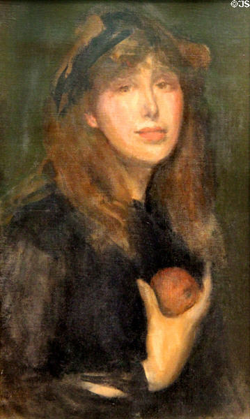 Dorothy Seton: A Daughter of Eve painting (1903) by James McNeill Whistler at Hunterian Art Gallery. Glasgow, Scotland.