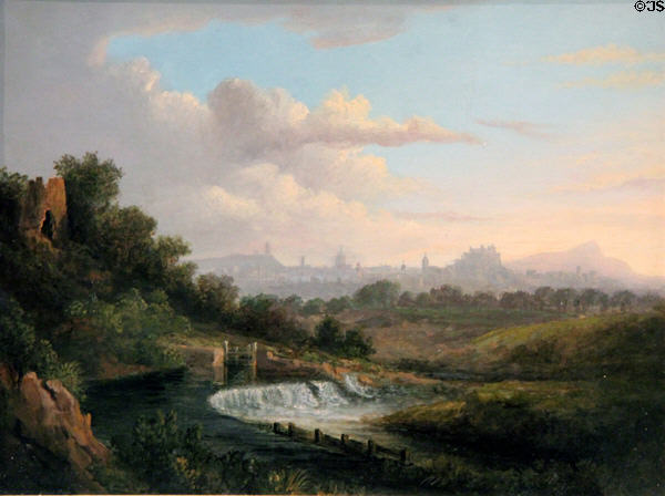 Edinburgh from the West painting (c1822) by Alexander Nasmyth at Hunterian Art Gallery. Glasgow, Scotland.