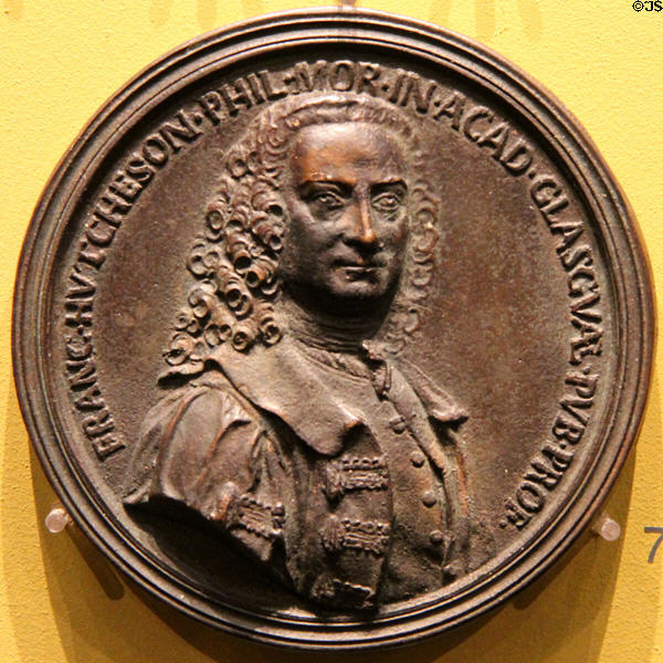 Professor Francis Hutcheson (1746) medal by Antonio Selvi of Florence at Hunterian Art Gallery. Glasgow, Scotland.