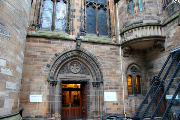 Hunterian Museum entrance in Randolph Buildings of University of Glasgow. Glasgow, Scotland.