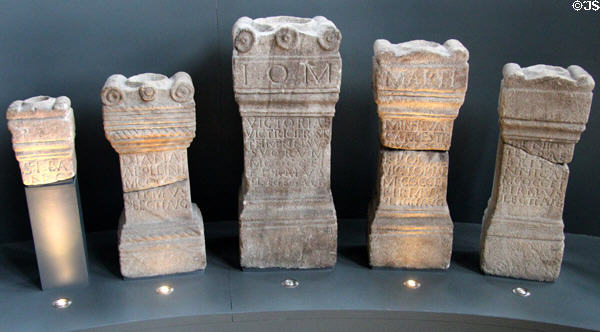 Roman altars found in East Dunbartonshire, Scotland at Hunterian Museum. Glasgow, Scotland.