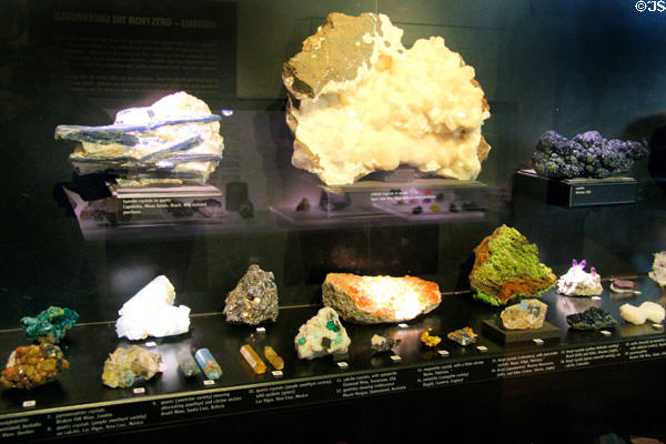 Crystal display at Hunterian Museum. Glasgow, Scotland.