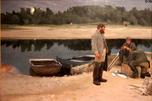 By the Findhorn painting (1886) by Alexander Mann of Glasgow Boys at Kelvingrove Art Gallery. Glasgow, Scotland.