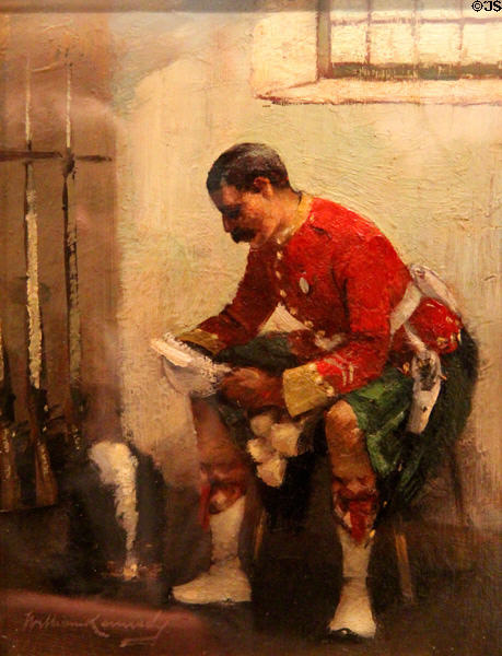 The Highlander painting (c1892) by William Kennedy of Glasgow Boys at Kelvingrove Art Gallery. Glasgow, Scotland.