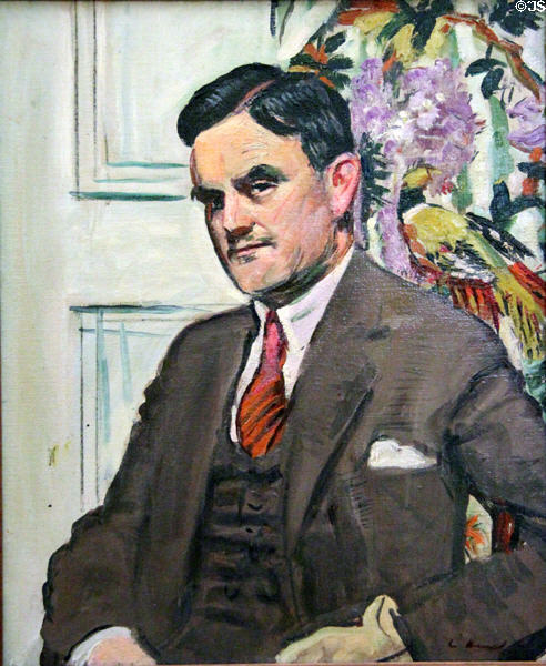 Dr Tom J. Honeyman painting (c1920) by George Leslie Hunter of Scottish Colourists at Kelvingrove Art Gallery. Glasgow, Scotland.