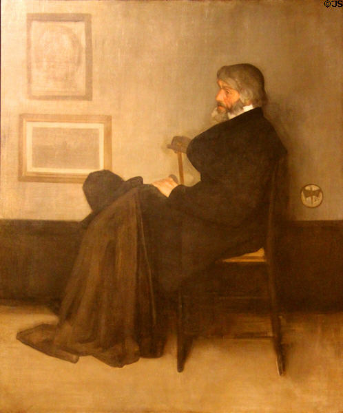 Arrangement in Grey & Black, No. 2: Portrait of Thomas Carlyle painting (1872-3) by James McNeill Whistler at Kelvingrove Art Gallery. Glasgow, Scotland.