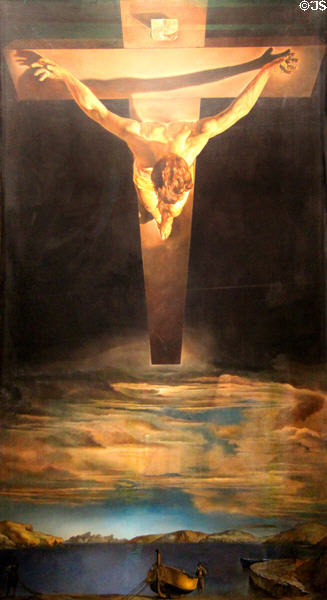 Christ of St John of the Cross painting (1951) by Salvador Dali at Kelvingrove Art Gallery. Glasgow, Scotland.