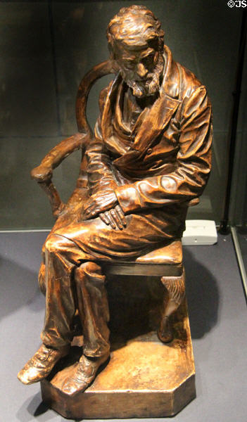 Scottish writer Thomas Carlyle plaster statue (1874) by Joseph Boehm at Kelvingrove Art Gallery. Glasgow, Scotland.