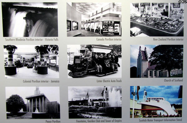 Photos of Empire Exhibition (1938) pavilions in Heritage Centre in Bellahouston Park. Glasgow, Scotland.