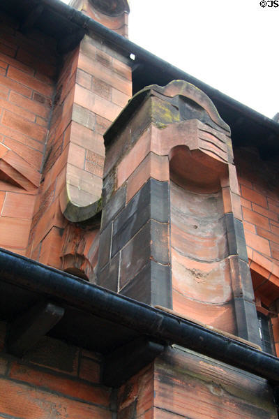 Mackintosh-style buttress at Mackintosh Church. Glasgow, Scotland.