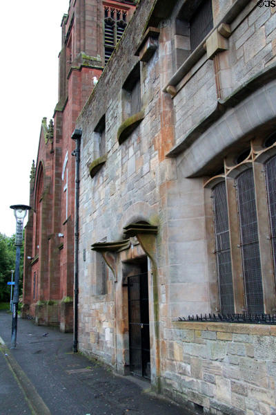 Ruchill Street Free Church Hall beside Ruchill Parish Church. Glasgow, Scotland.