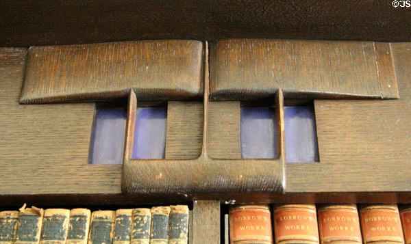 Mackintosh design details in library at Hill House. Helensburgh, Scotland.