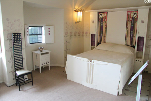 Main bedroom at Hill House. Helensburgh, Scotland.