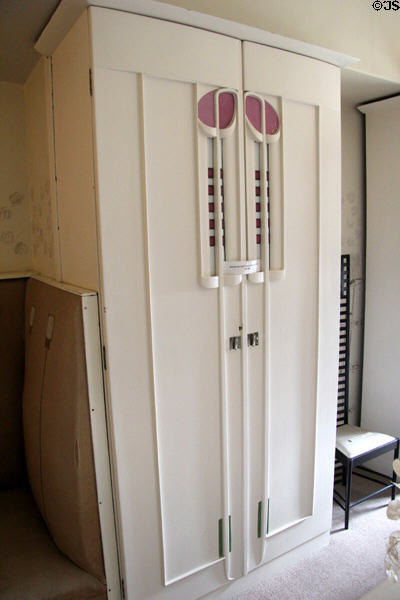 Wardrobe by C.R. Mackintosh in main bedroom at Hill House. Helensburgh, Scotland.