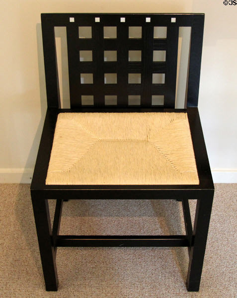 Side chair (1904) by C.R. Mackintosh at Hill House. Helensburgh, Scotland.