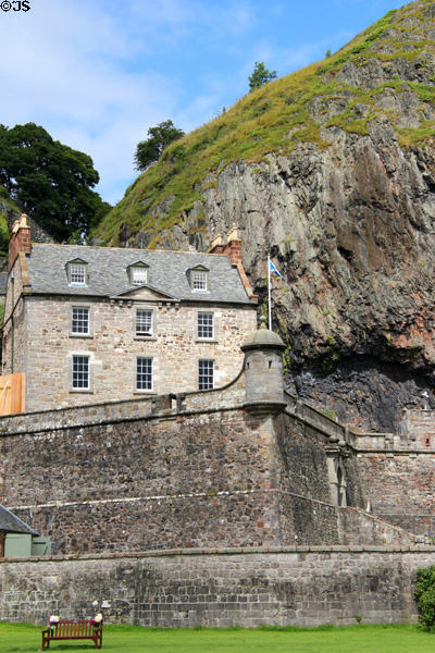 Governor's House (1735) built for John, 8th Earl of Cassilis on top of parapet at Dumbarton Castle. Glasgow, Scotland.