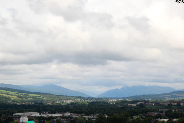 Ben Lomond & mountain range from Dumbarton Castle. Glasgow, Scotland.
