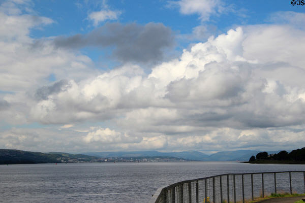 River Clyde looking west from Dumbarton Castle. Glasgow, Scotland.