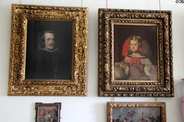 Philip IV of Spain & his princess daughter (1650-60) by Diego Velázquez + studio at Pollok House. Glasgow, Scotland.