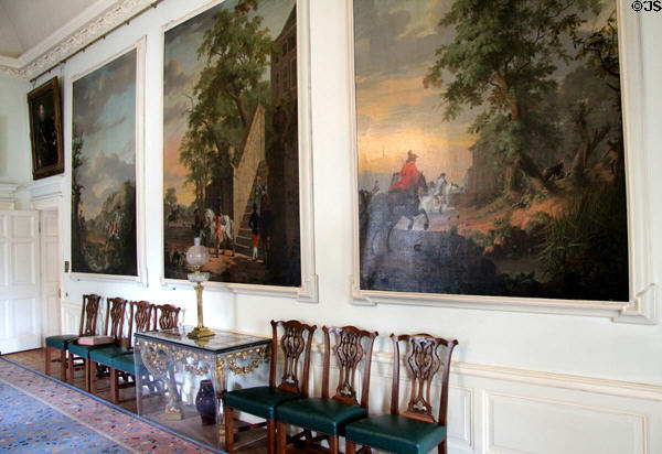 Series of hunting paintings (c late 1700s) by Gerrit Malleyn at Pollok House. Glasgow, Scotland.