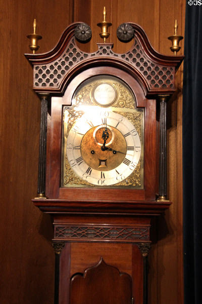 Tall clock late (1700s) by Robert Coats of Hamilton at Pollok House. Glasgow, Scotland.