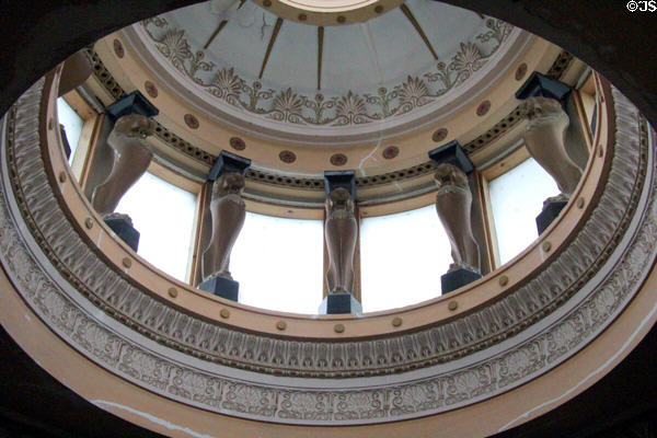 Mythical creatures ring staircase cupola at Holmwood. Glasgow, Scotland.
