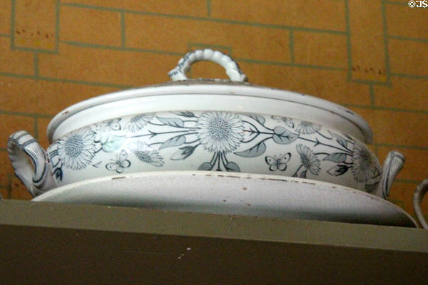 Ceramic covered serving dish at Tenement House museum. Glasgow, Scotland.