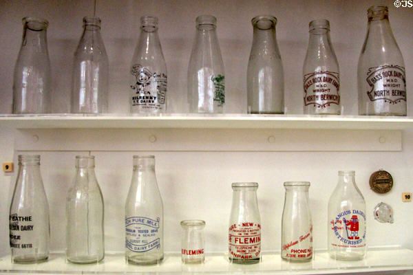Milk bottles at National Museum of Rural Life. Kittochside, Scotland.