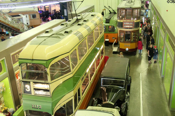 Streetcars at Riverside Museum. Glasgow, Scotland.