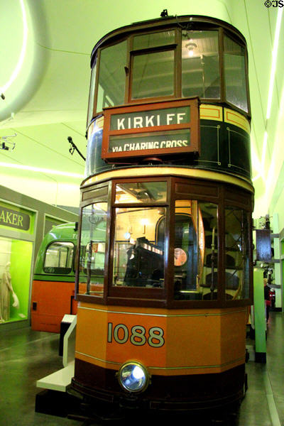 Glasgow Corporation tramcar 1088 (1928-32) at Riverside Museum. Glasgow, Scotland.