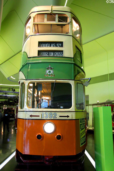 Glasgow Corporation Cunarder tramcar 1392 (1946-52) at Riverside Museum. Glasgow, Scotland.