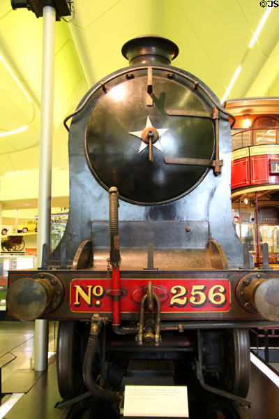 Nose of North British Railway Glen Douglas steam locomotive no. 256 (1913) by Cowlairs Works of Glasgow at Riverside Museum. Glasgow, Scotland.