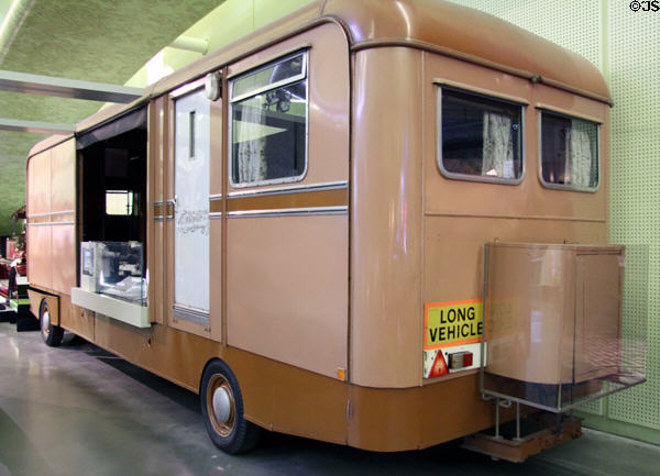 Showman's living van (1955) at Riverside Museum. Glasgow, Scotland.