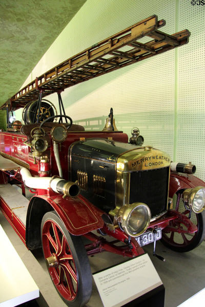 Albion Merryweather fire engine (1928) at Riverside Museum. Glasgow, Scotland.