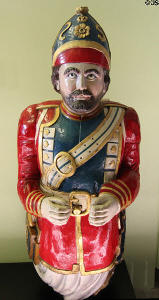 Figurehead (1885) from PS Grenadier (in 19th C uniform) by J&G Thomson of Clydebank at Riverside Museum. Glasgow, Scotland.