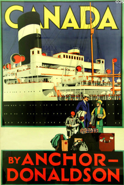Canada by Anchor-Donaldson emigration poster (1928) at Riverside Museum. Glasgow, Scotland.