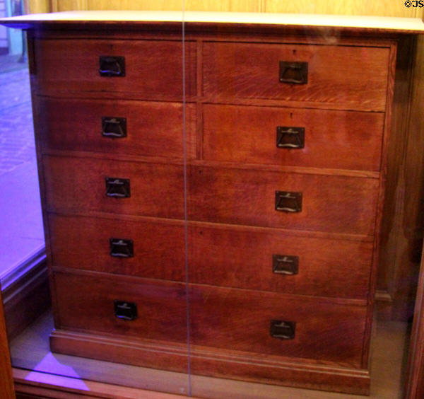Chest of drawers (1901) by EA Taylor for Wylie & Lochhead of Glasgow at Riverside Museum. Glasgow, Scotland.