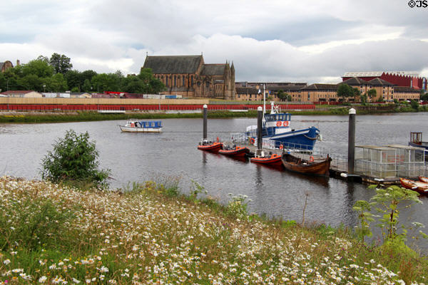 Village of Govan on Clyde River bank across from Kelvin Harbour. Glasgow, Scotland.