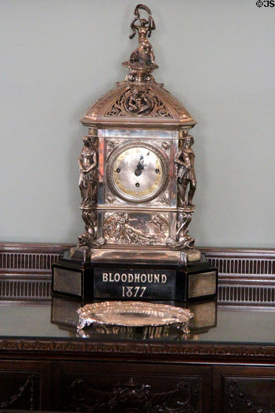 Clock celebrating racing yacht Bloodhound (1877) at Culzean Castle. Maybole, Scotland.