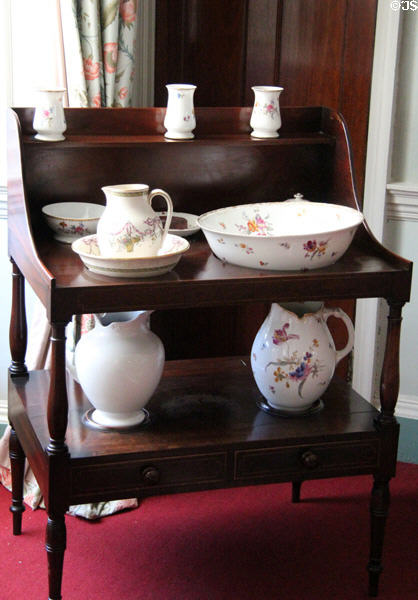 Washstand with basin & pitcher in Lady Ailsa's dressing room at Culzean Castle. Maybole, Scotland.
