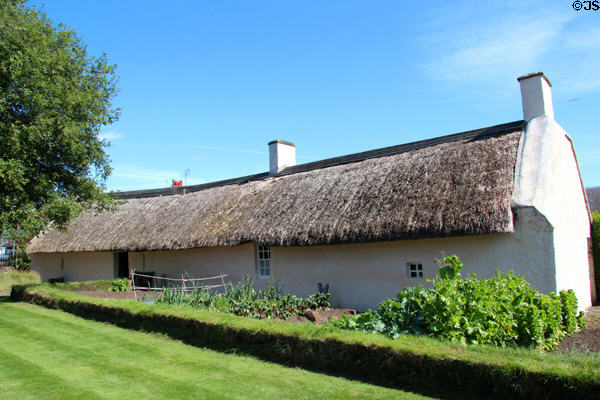 Thatched Robert Burns Cottage (1757, extended 1808). Alloway, Scotland.
